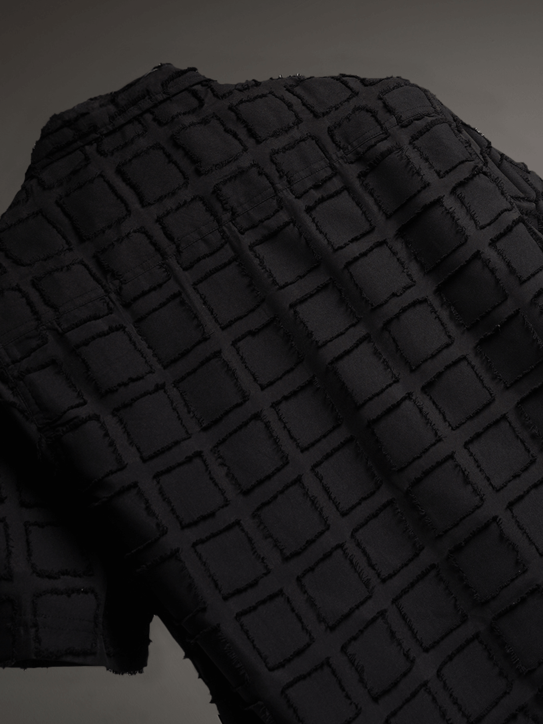 Black boxed Furr Knitted Shirt