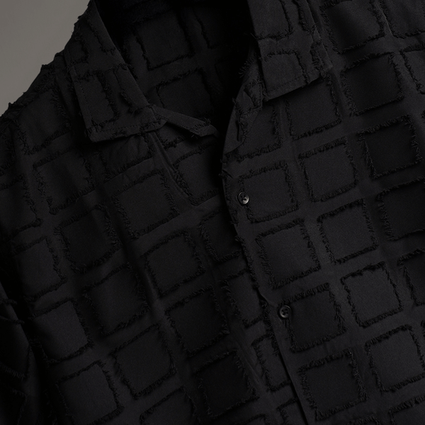 Black boxed Furr Knitted Shirt