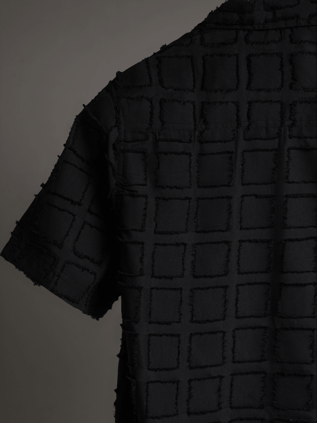 Black boxed Furr Knitted Shirt