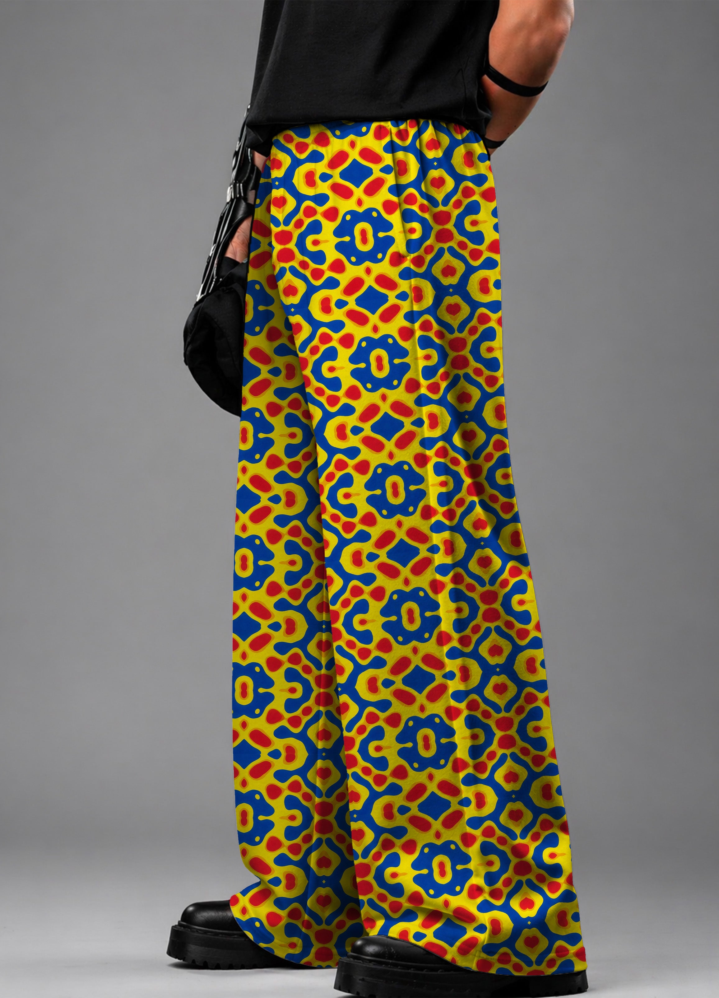 Neon Mosaic Baggy Pants