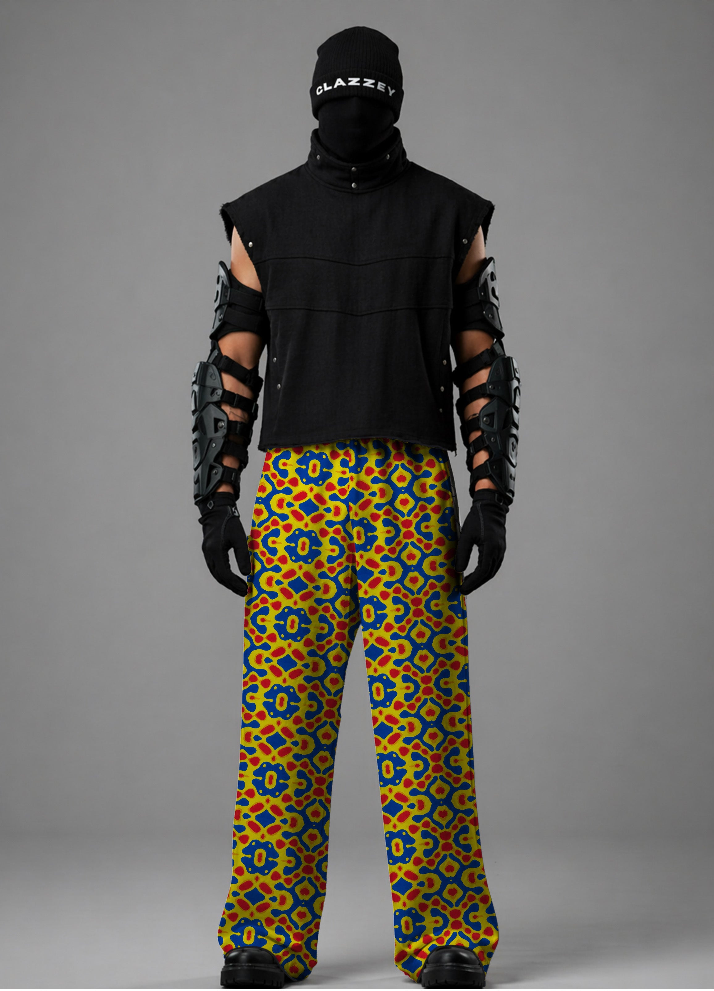 Neon Mosaic Baggy Pants