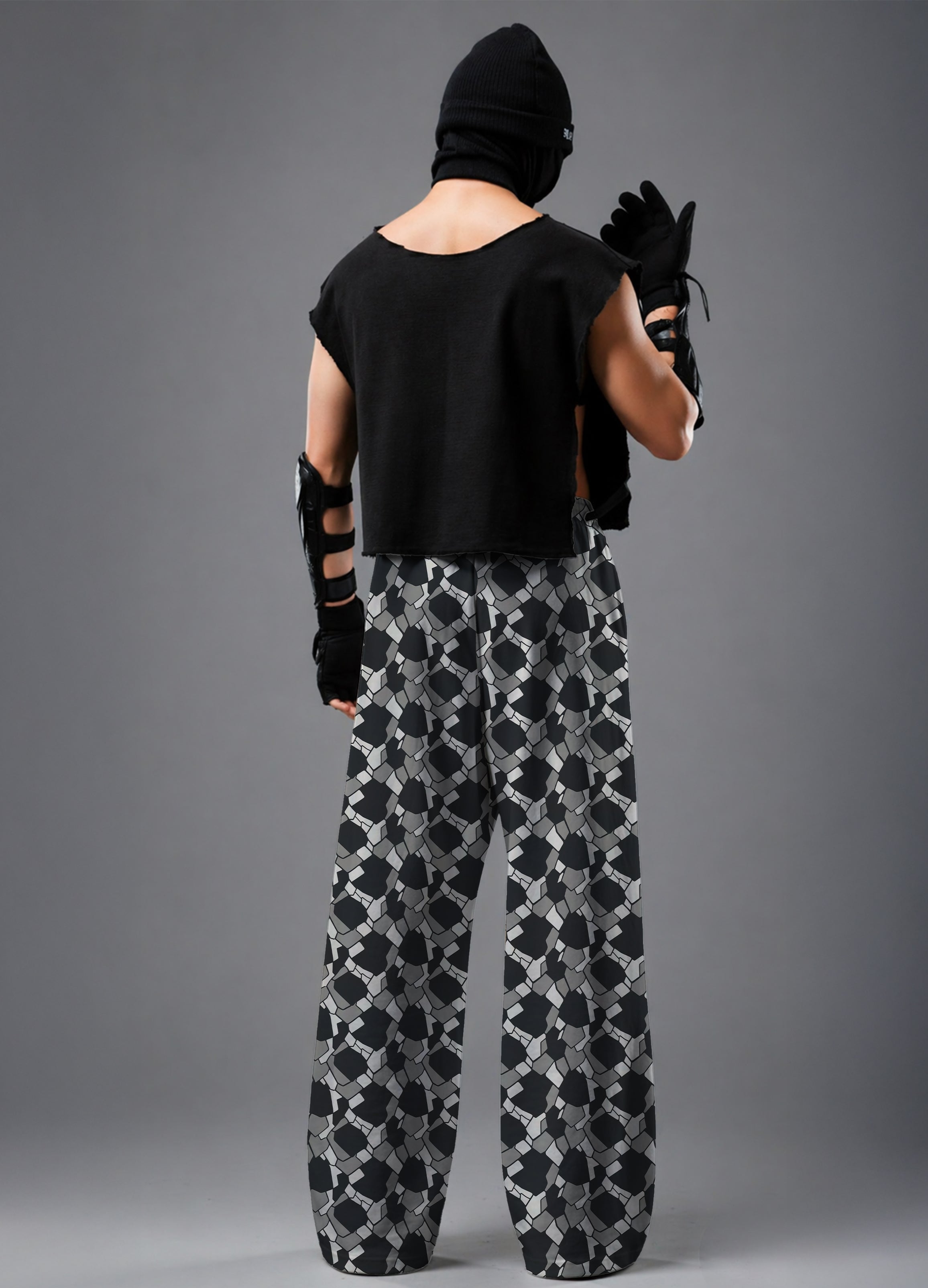 Geometric Printed Baggy Pants