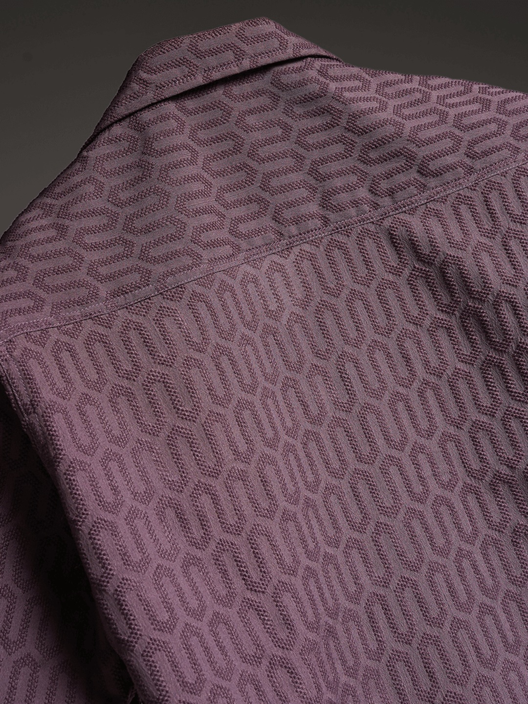 Coffee Grid Knitted Shirt