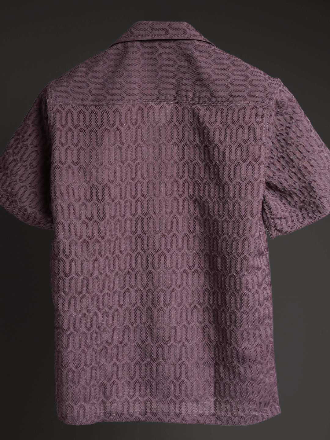 Coffee Grid Knitted Shirt