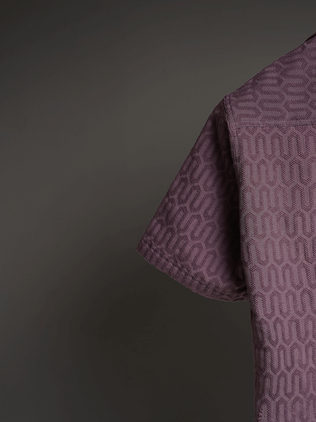 Coffee Grid Knitted Shirt