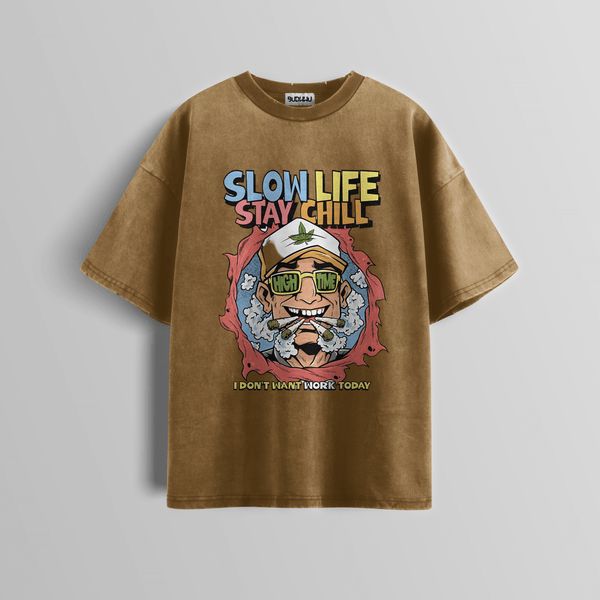 High Time Chill Acid Wash Tee