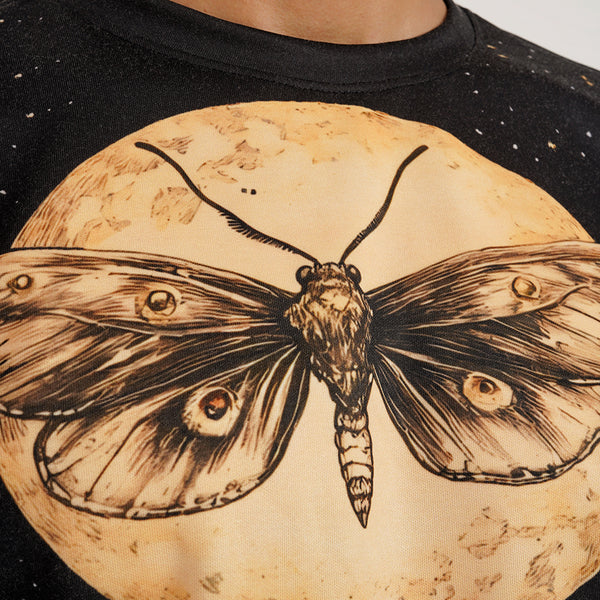 Dark Bloom Printed Tee – Floral Graphic Cotton T-Shirt
