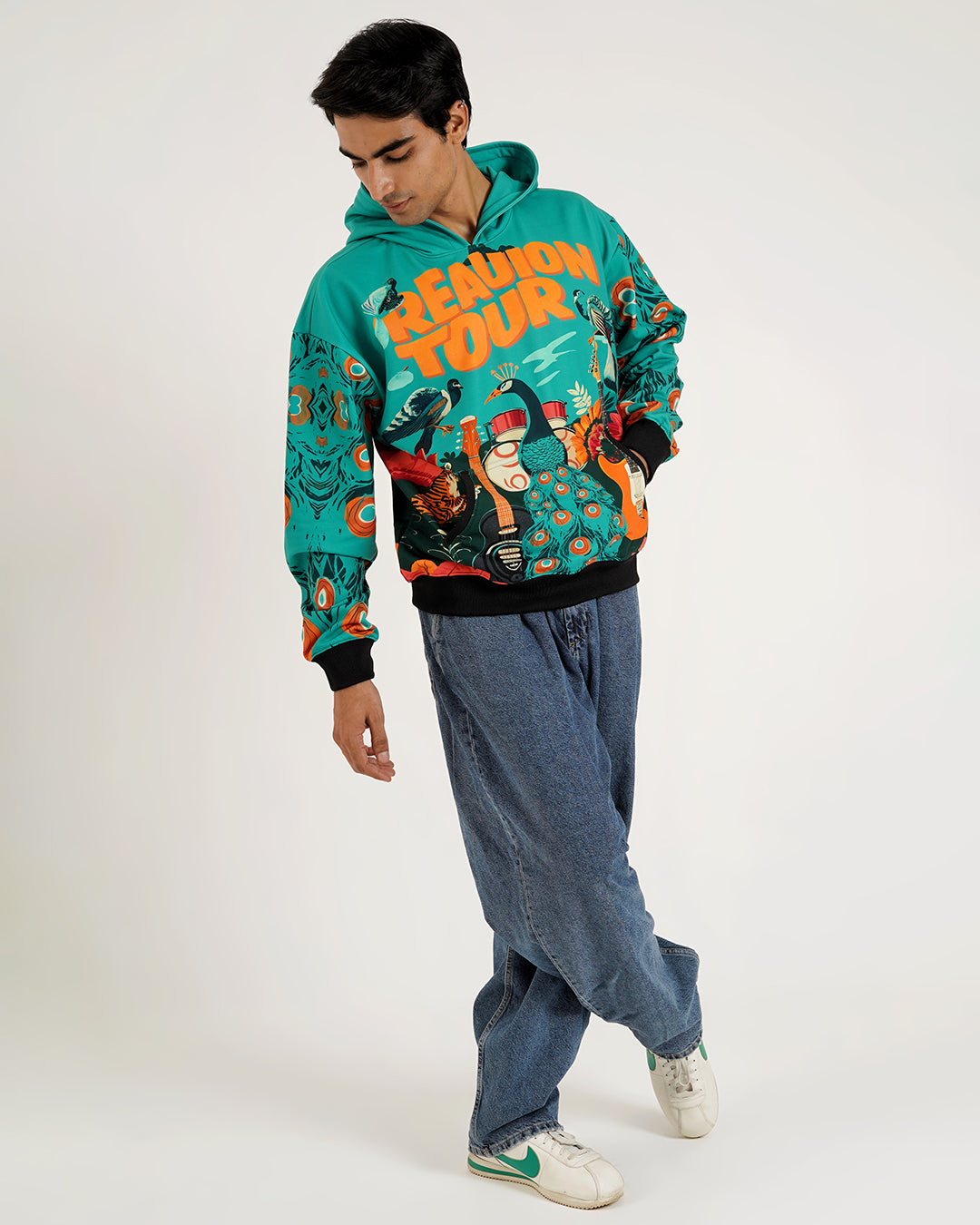 Reunion Tour Graphic Hoodie - Teal Groove Nation All-Over Print