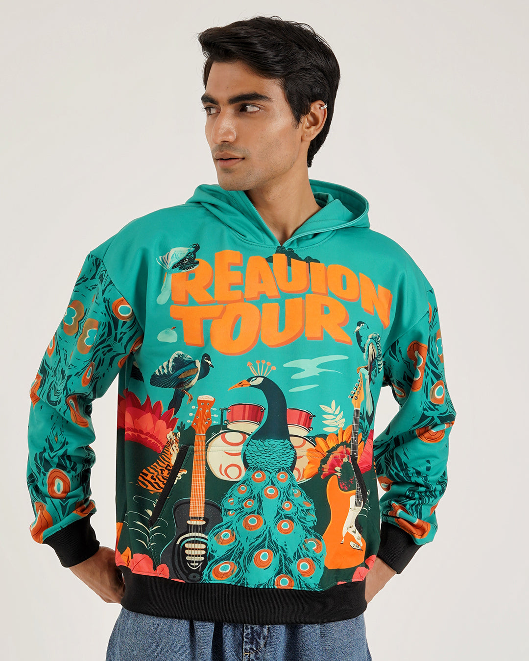 Reunion Tour Graphic Hoodie - Teal Groove Nation All-Over Print
