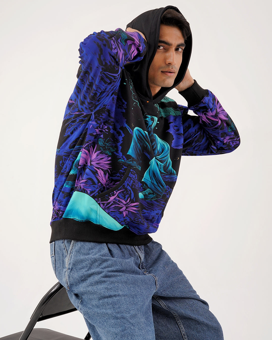 Mystic Monk Graphic Hoodie – Cosmic Streetwear Print