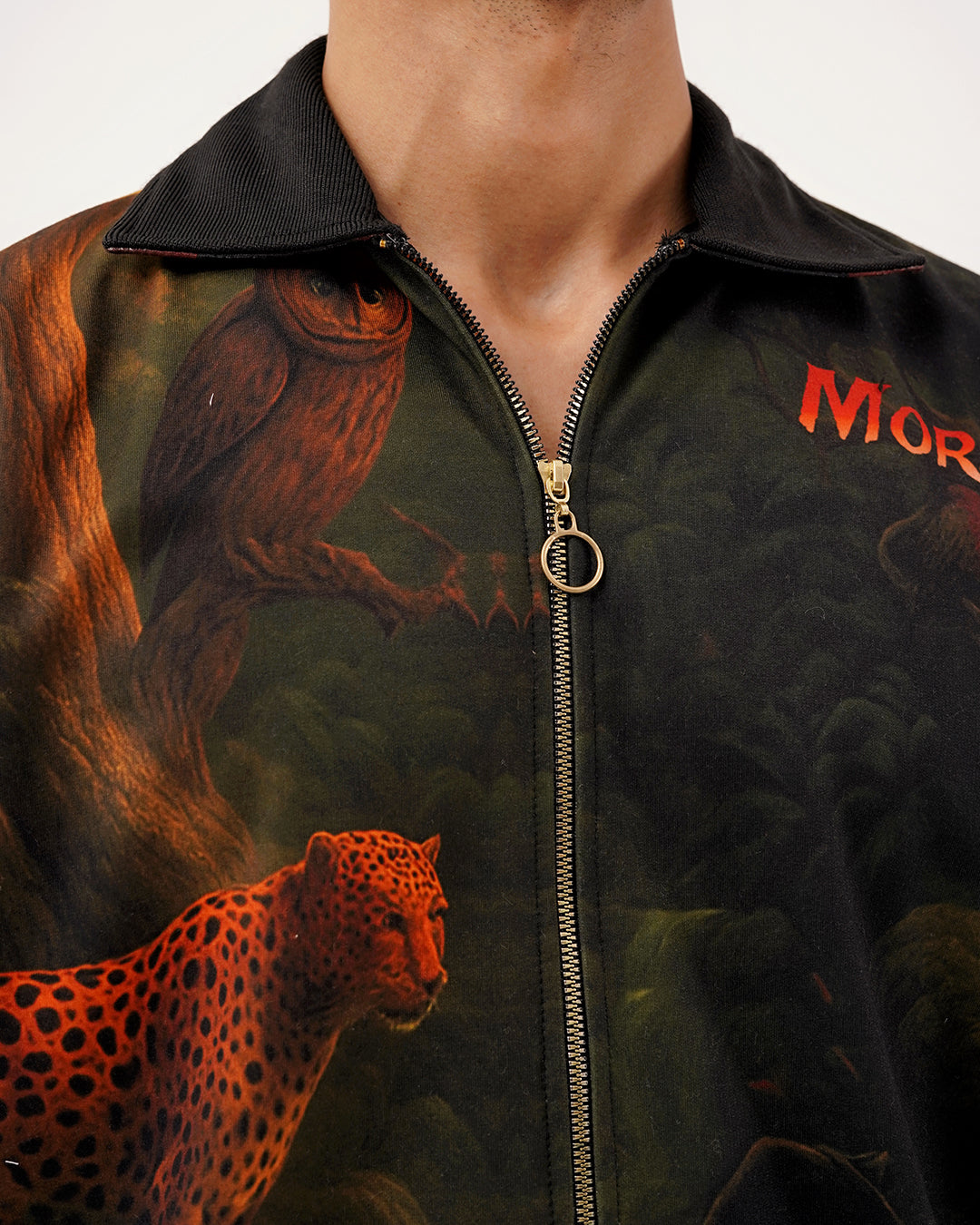 Morass Deep Jungle Fur-Lined Leopard Print Jacket