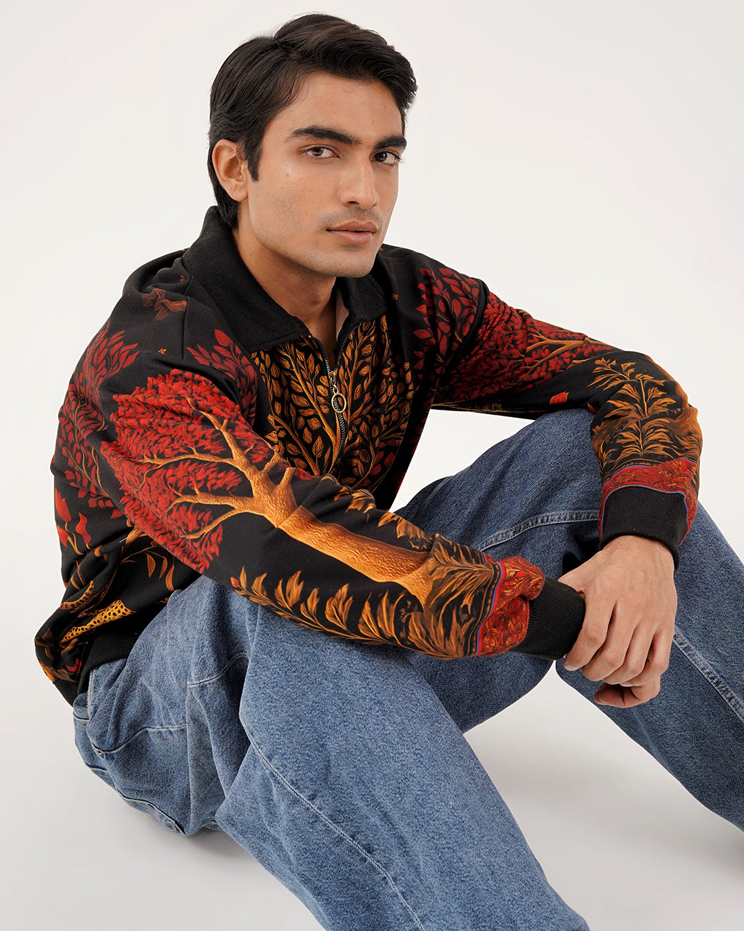 Artistic Wildwood Leopard Fur-Lined Zip-Up Jacket