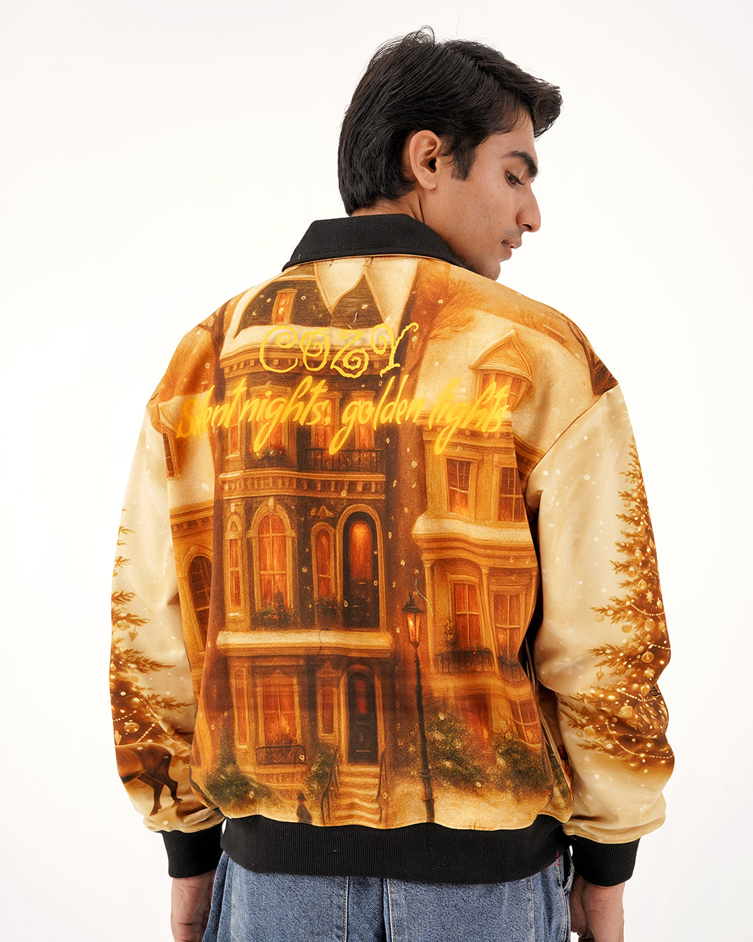 Vintage Golden Hour Fur-Lined  Zip-Up Jacket