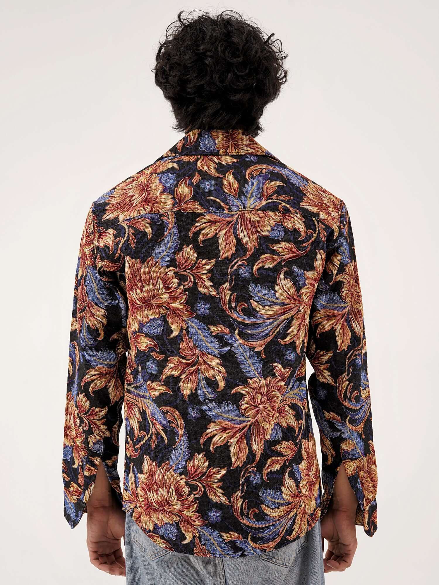 Baroque Bloom Shacket – Cotton Collared Overshirt