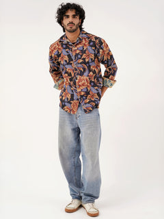 Baroque Bloom Shacket – Cotton Collared Overshirt