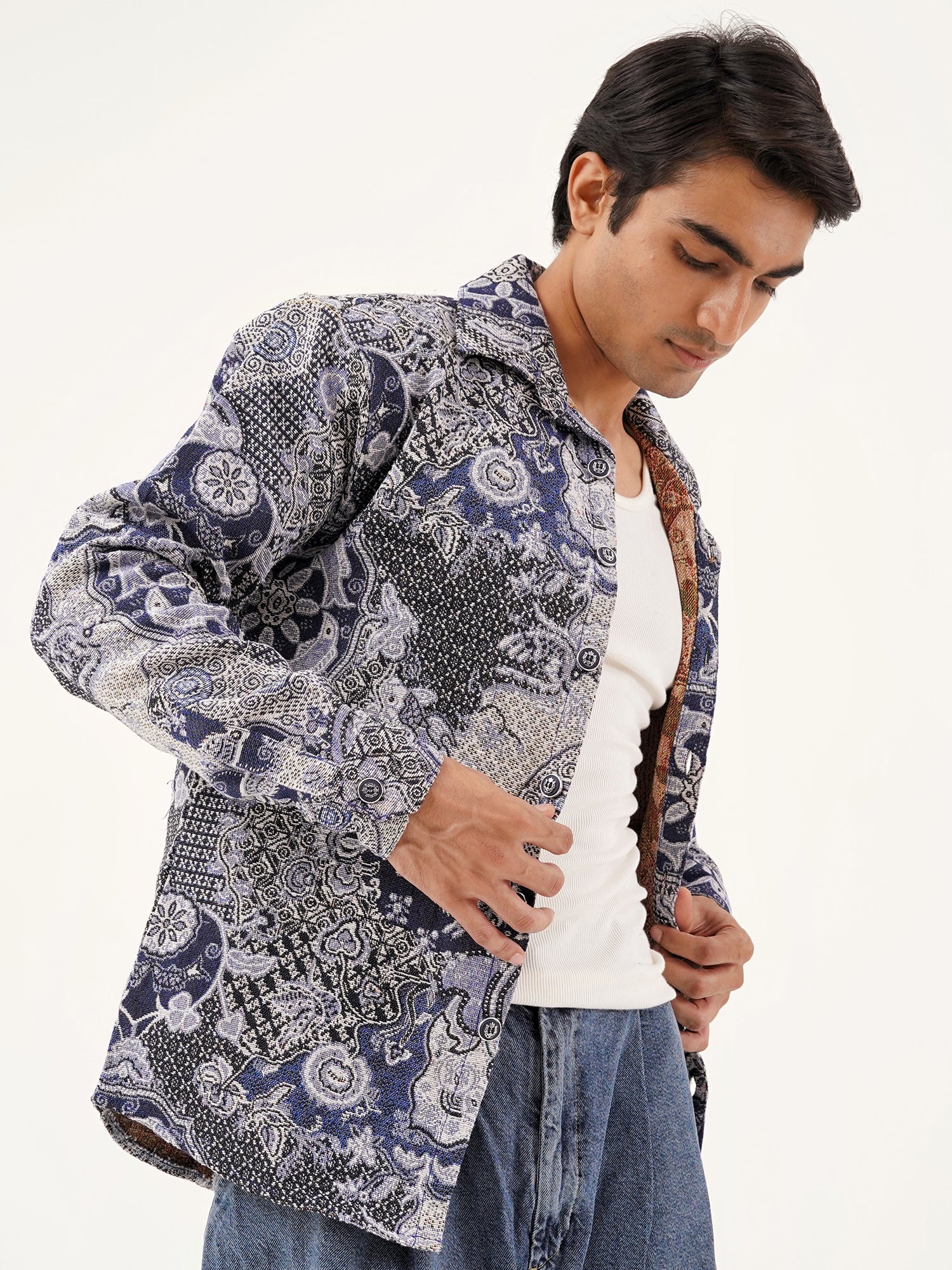 Navy Nebula Shacket – Premium Unisex Shacket