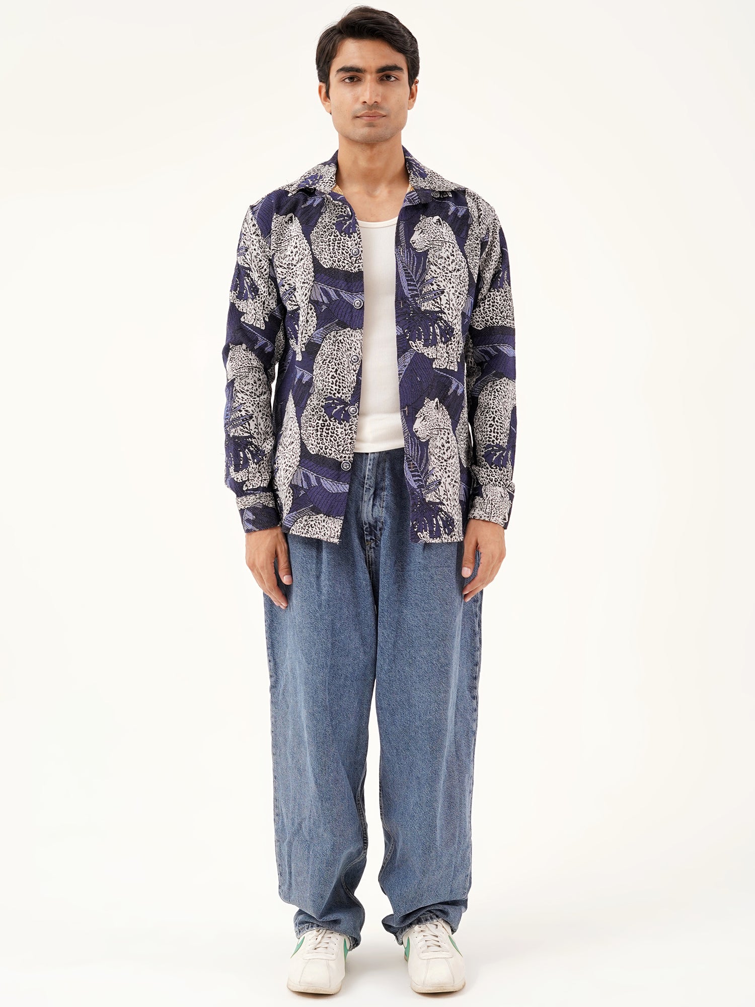 Leopard’s Lair Shacket – Luxury Jacquard Jacket