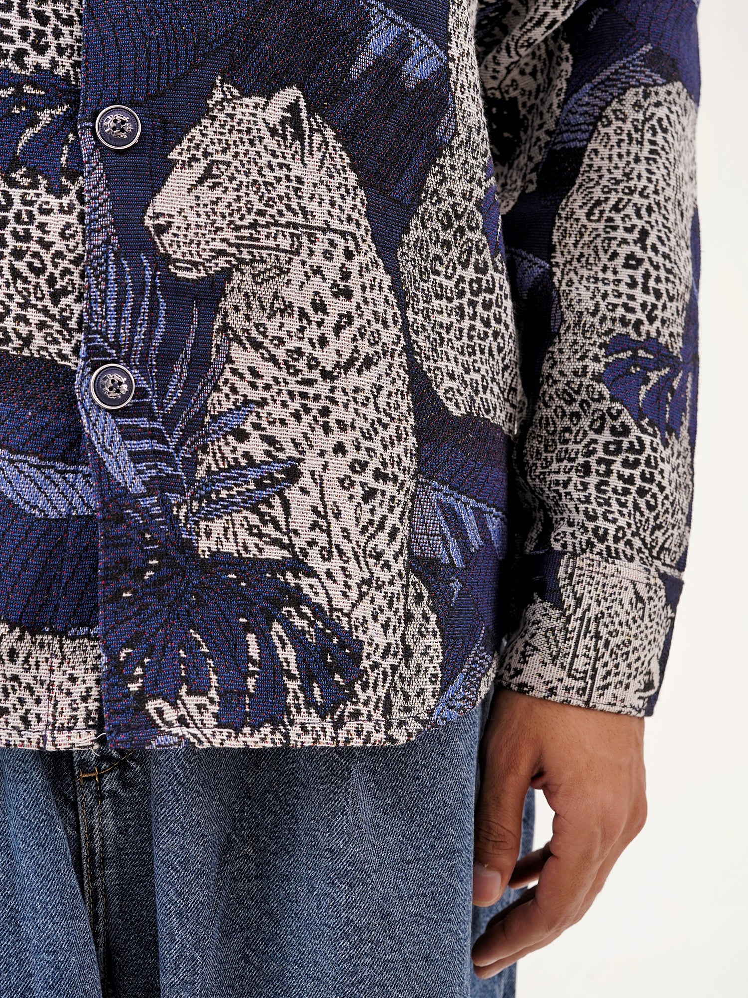 Leopard’s Lair Shacket – Luxury Jacquard Jacket