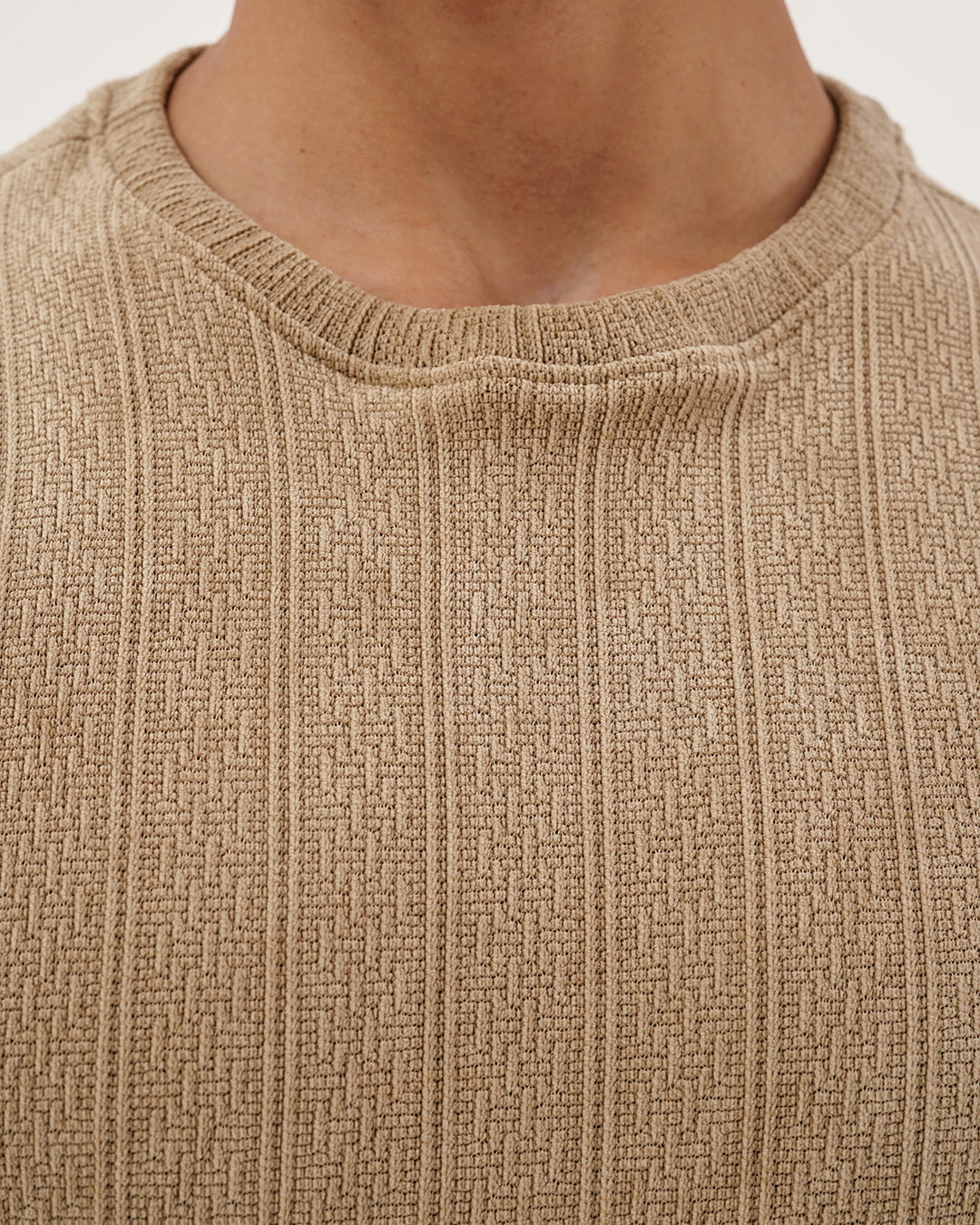Daily Luxe Jacquard Sweatshirt – Desert Sand