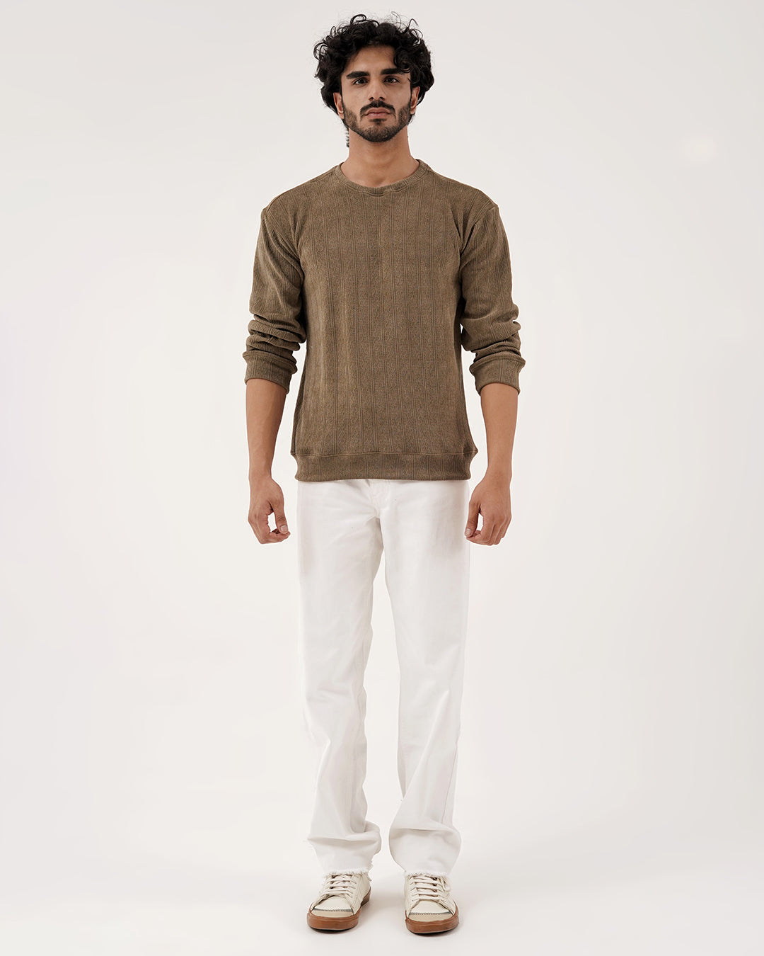 Daily Luxe Jacquard Sweatshirt – Olive Grove