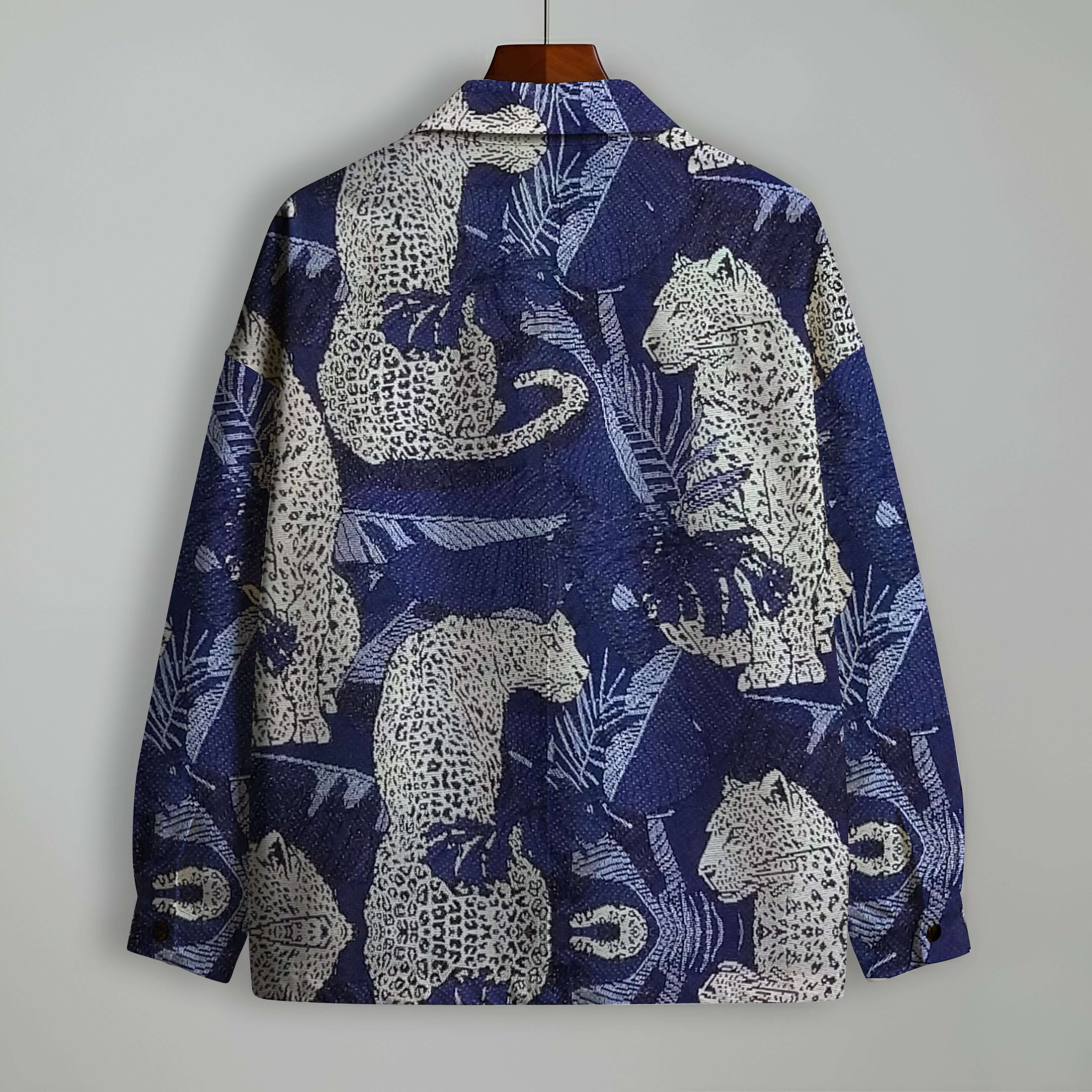 Leopard’s Lair Shacket – Luxury Jacquard Jacket