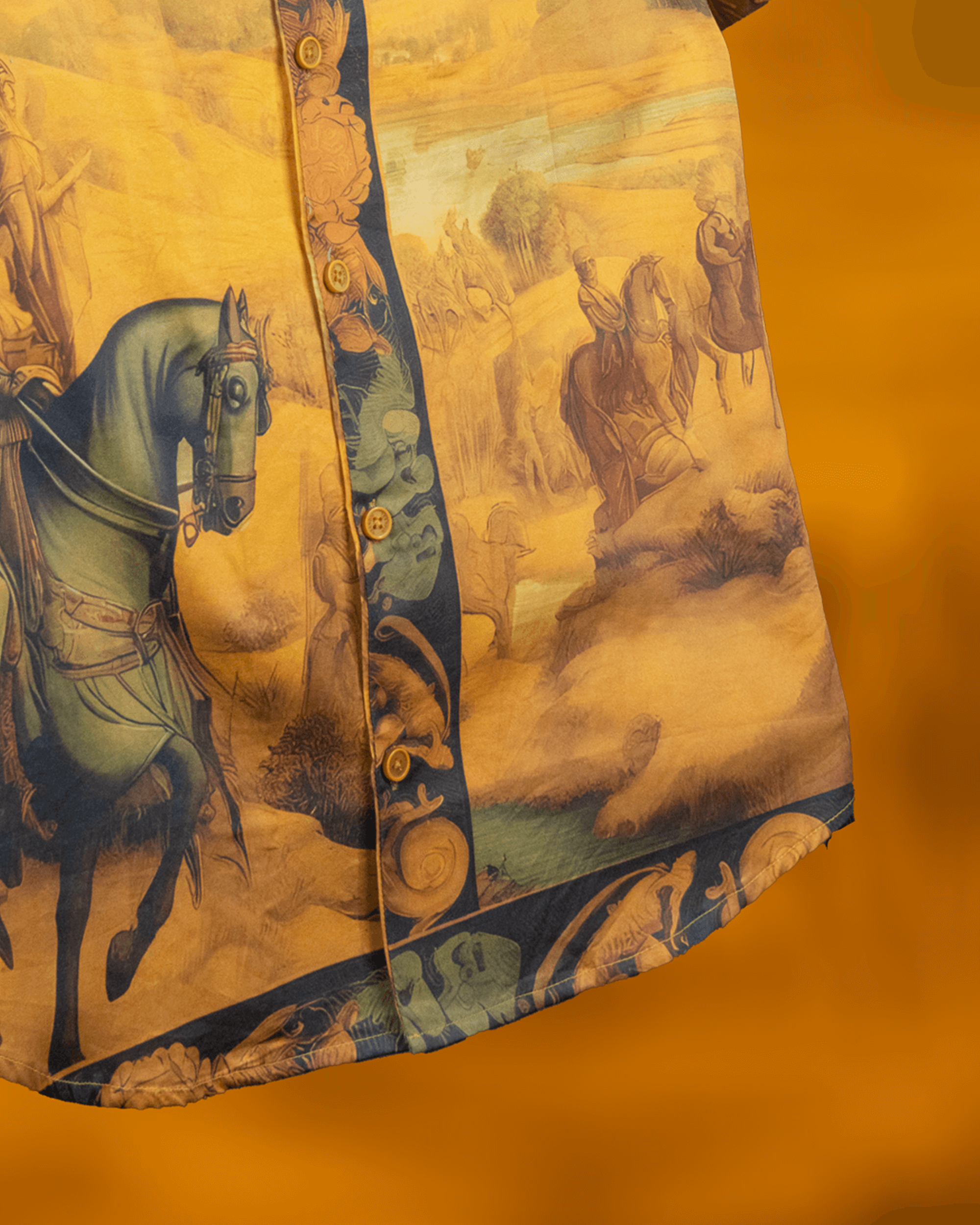 designer full print Cuban collar shirt