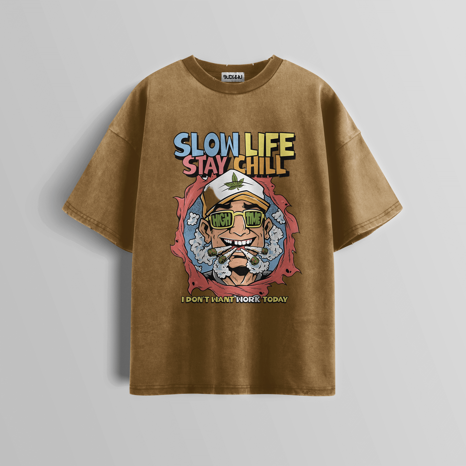 High Time Chill Acid Wash Tee