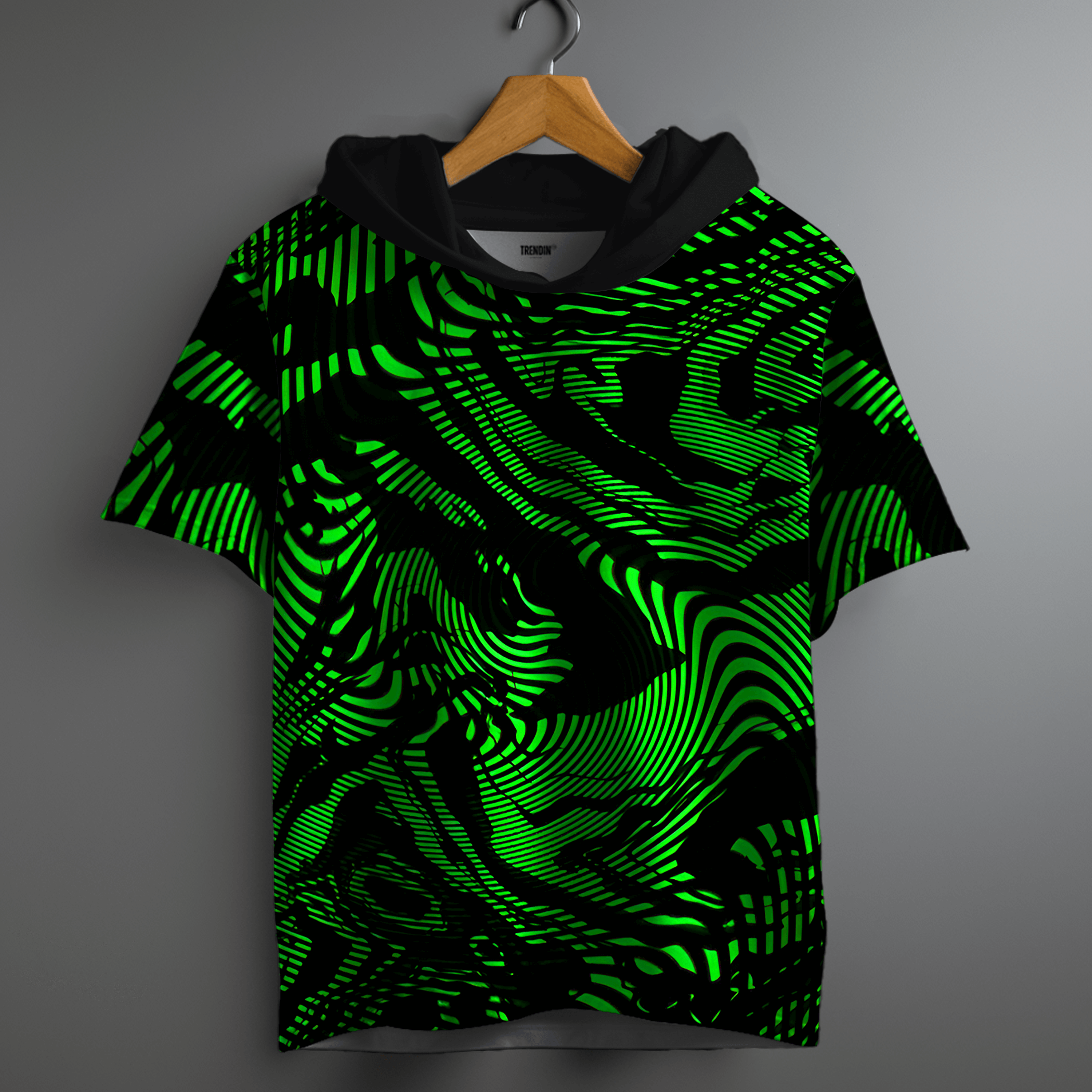  Neon Vortex Printed Hoodie