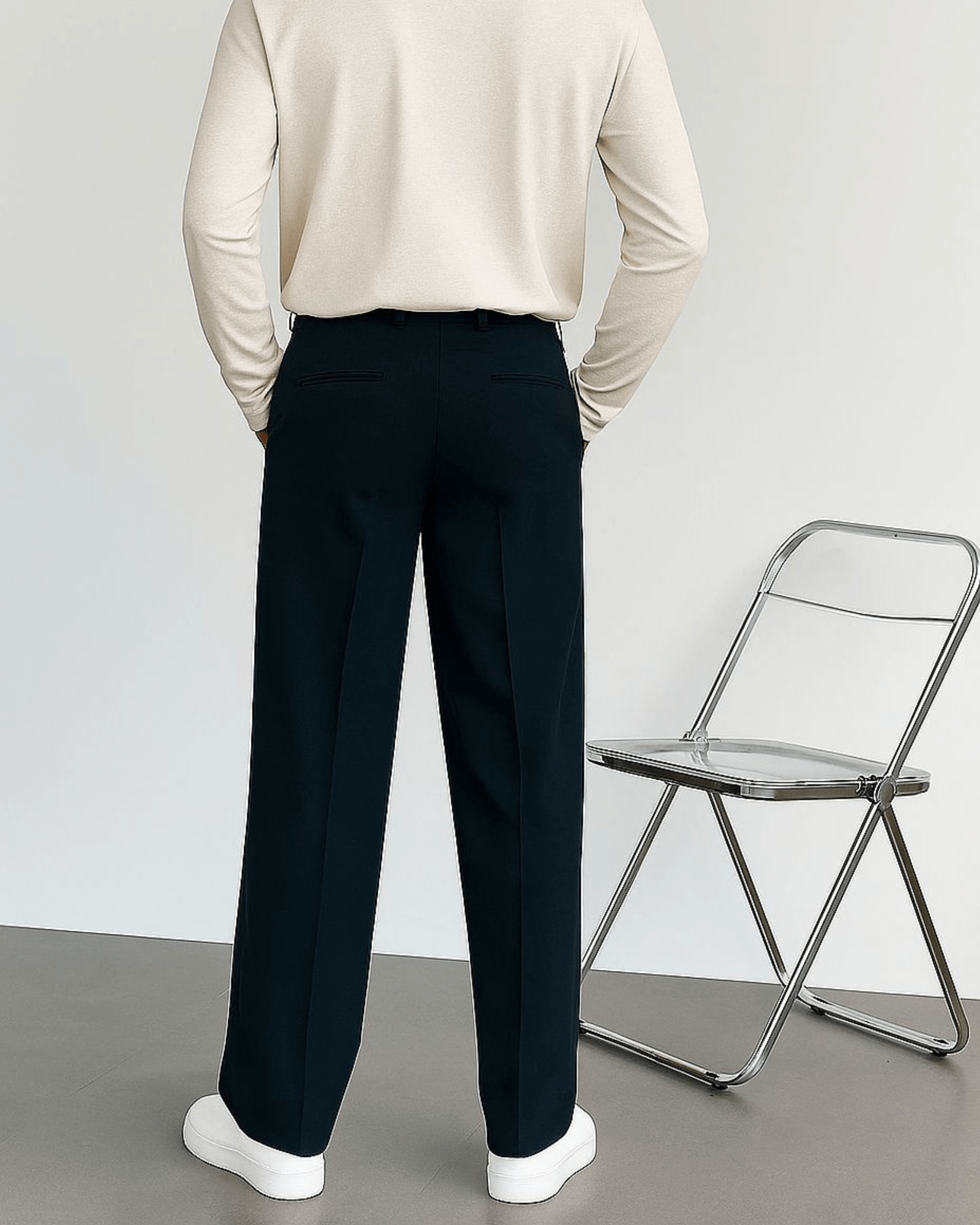 Navy Blue Stretch Pants