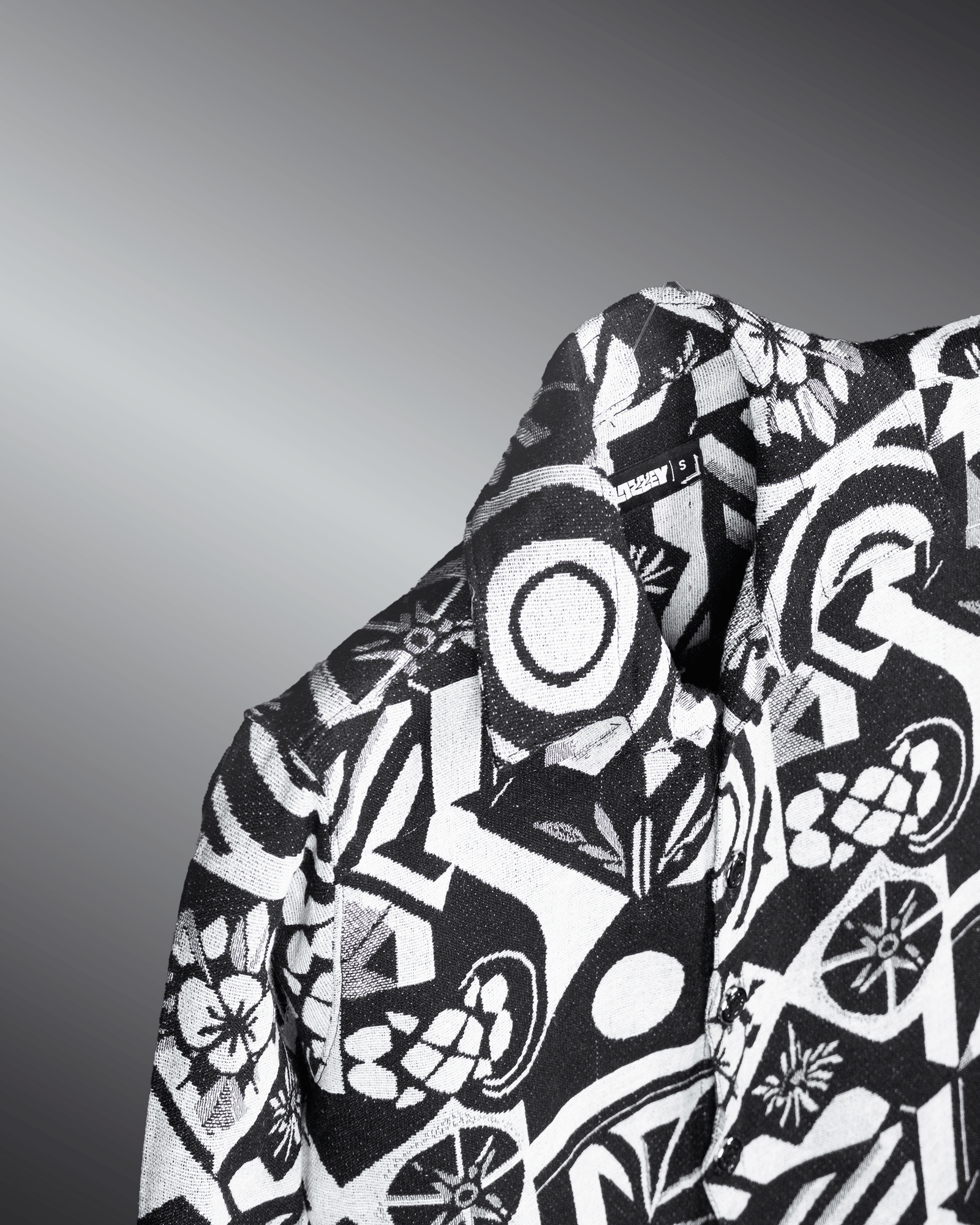 Graphic Illusion Shacket – Comfortable Jacquard Layer