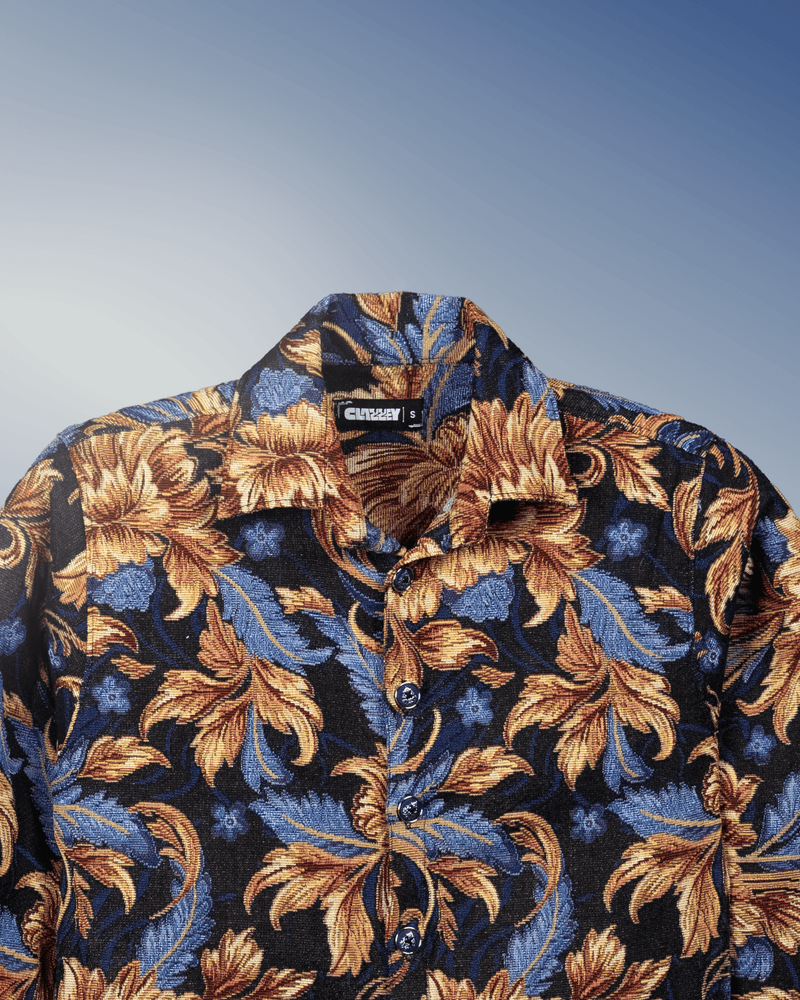 Baroque Bloom Shacket – Cotton Collared Overshirt