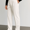 Ivory White Stretch Pants for Clean and Comfortable Streetwear