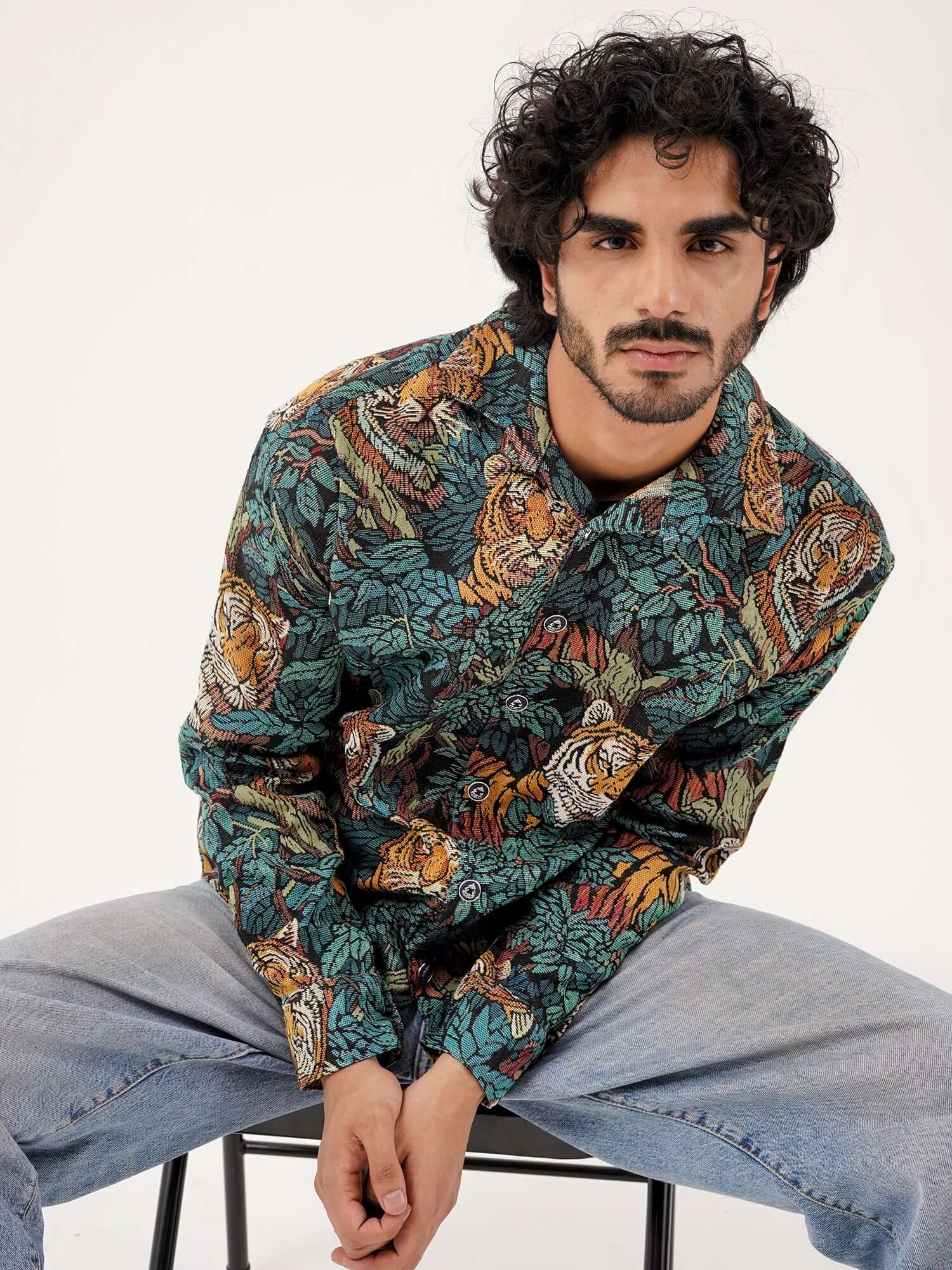 Jungle Royalty Shacket – Designer Cotton Jacket - CLAZZEY