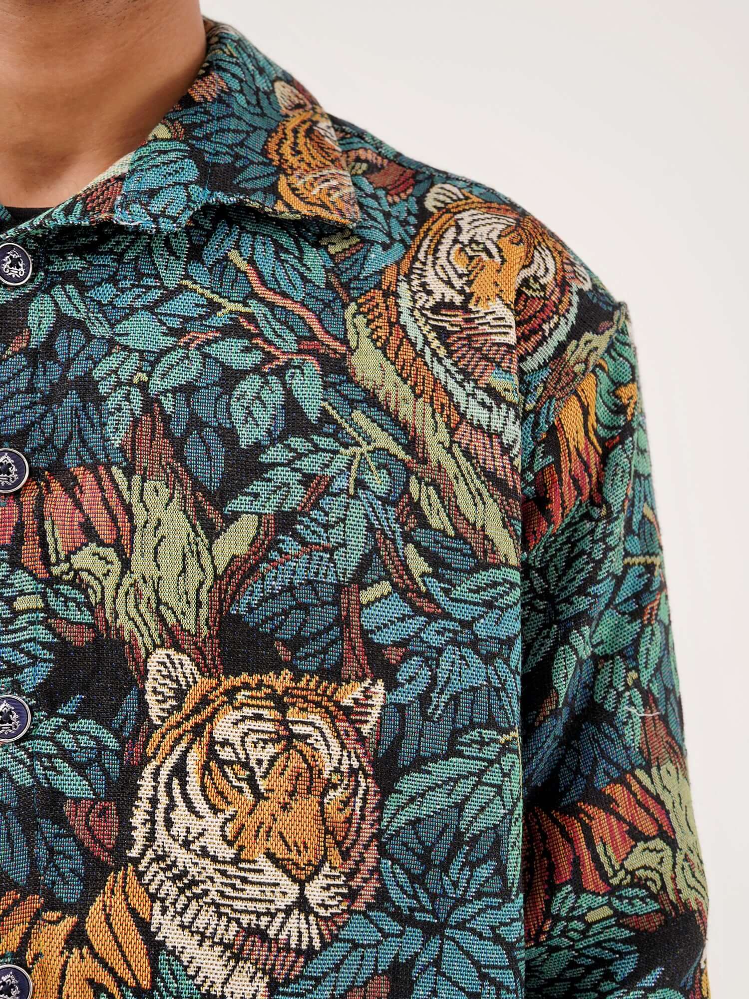Jungle Royalty Shacket – Designer Cotton Jacket - CLAZZEY