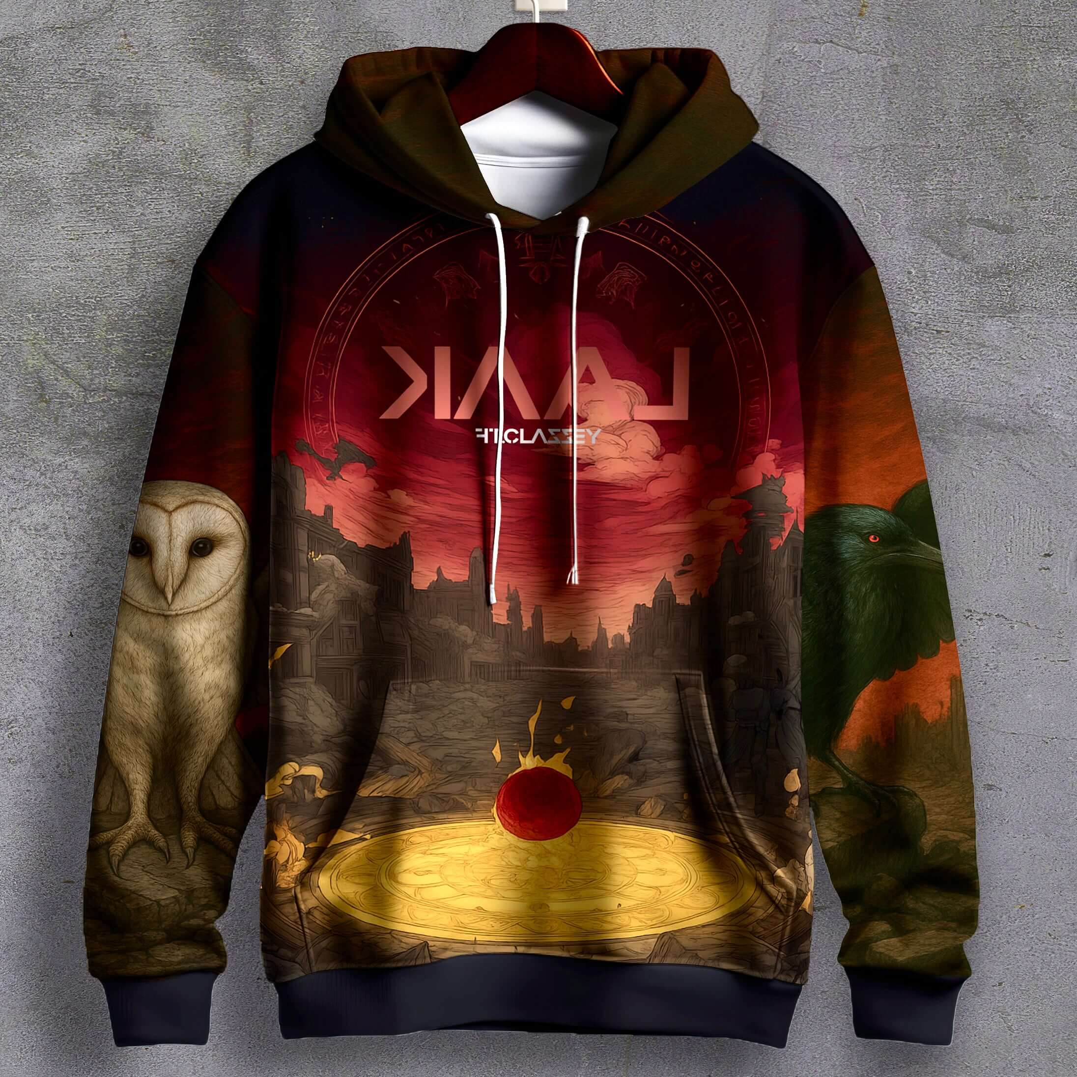 KAAL Dark Age Hoodie – Mythic Streetwear Print featuring bold graphics and dark aesthetic.