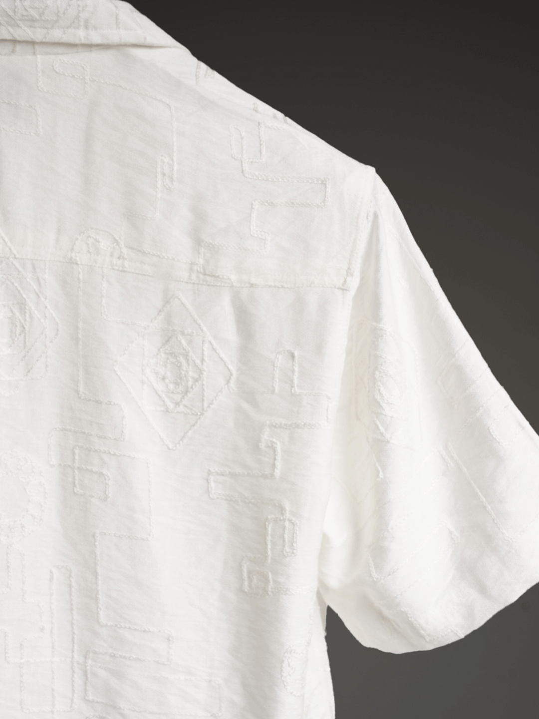 Linear Luxe white Knitted Shirt