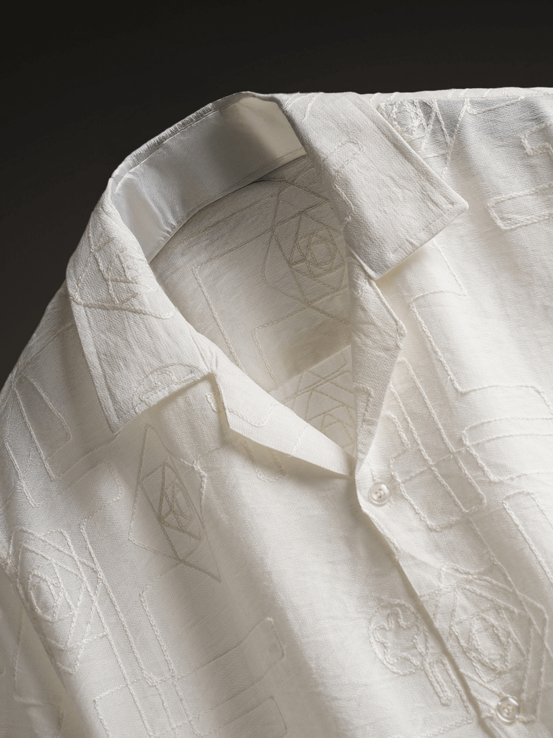 Linear Luxe white Knitted Shirt