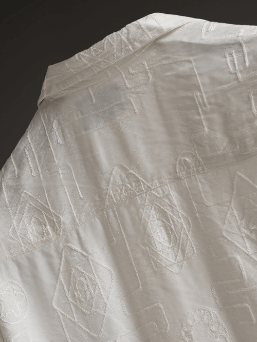 Linear Luxe white Knitted Shirt
