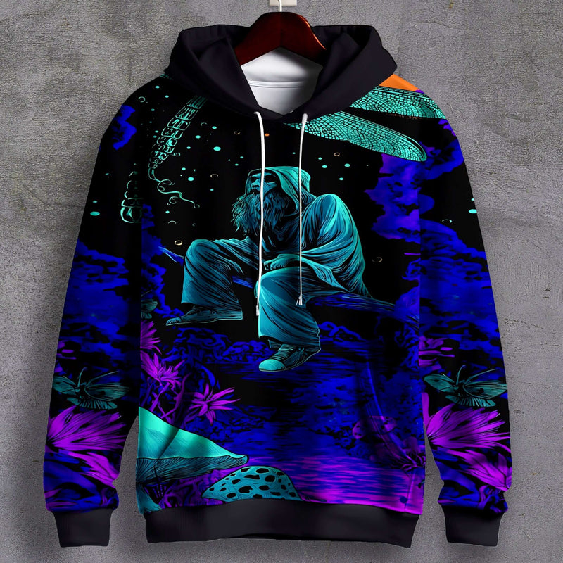 Mystic Monk Graphic Hoodie – Cosmic Streetwear Print