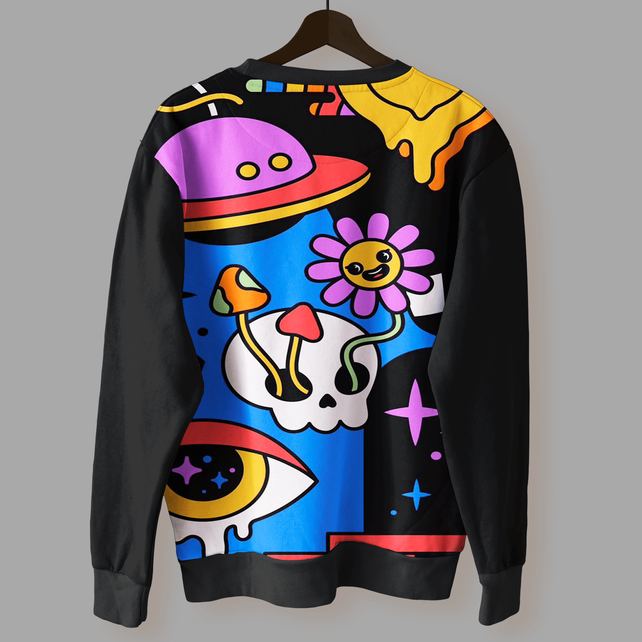 Neon Galaxy Printed Sweatshirt