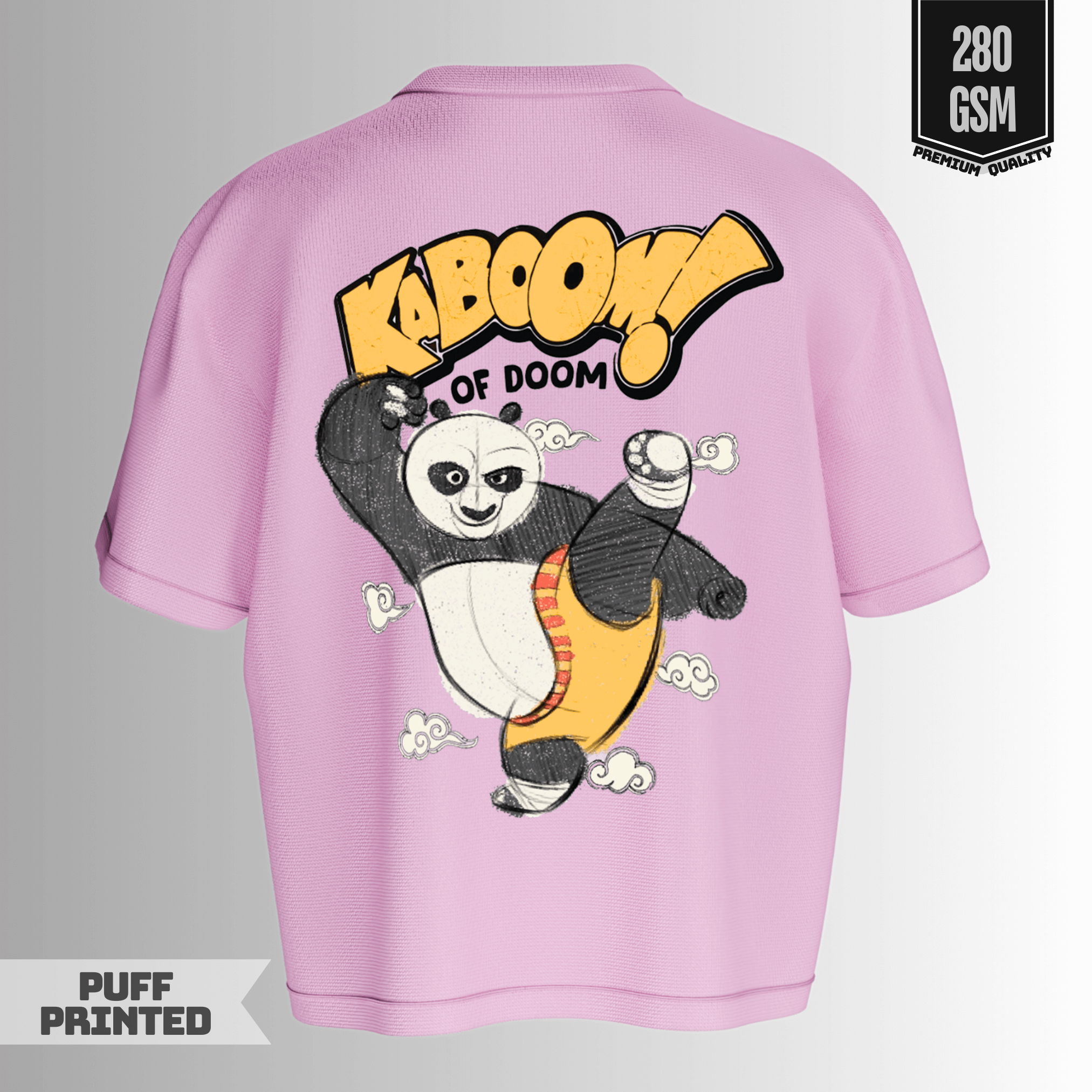 Panda Kick Puff Printed Oversized Tee