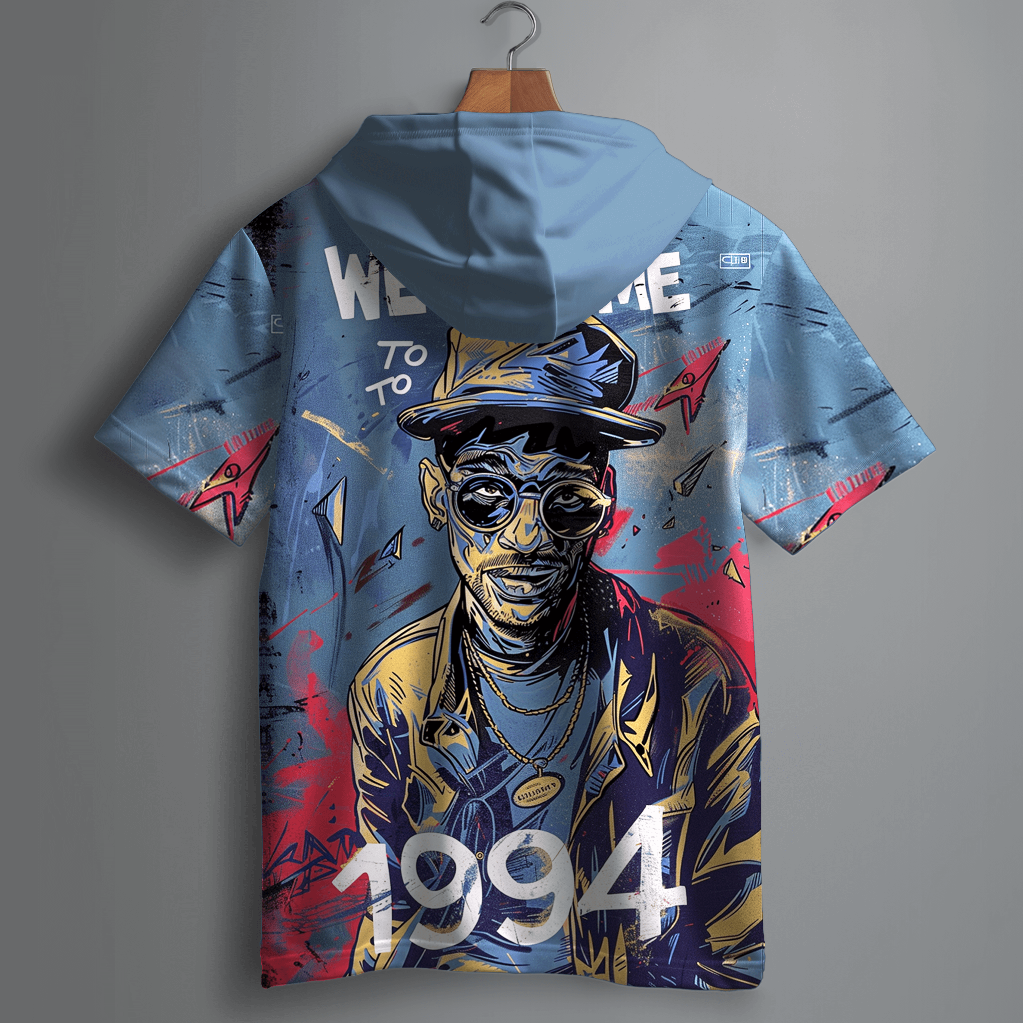 Retro Visionary Oversized Printed Hoodie