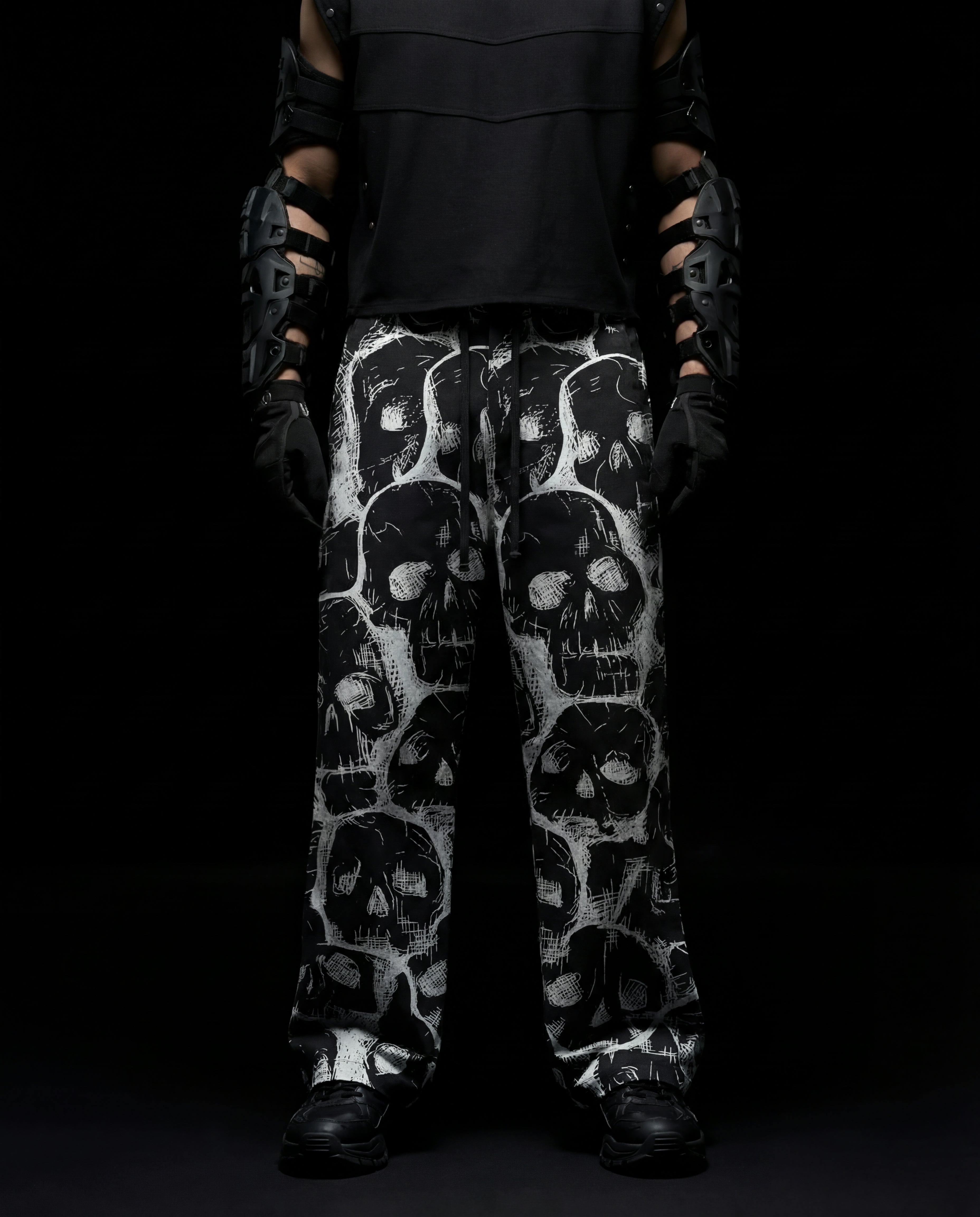 Spectral Skull Printed Baggy Pants
