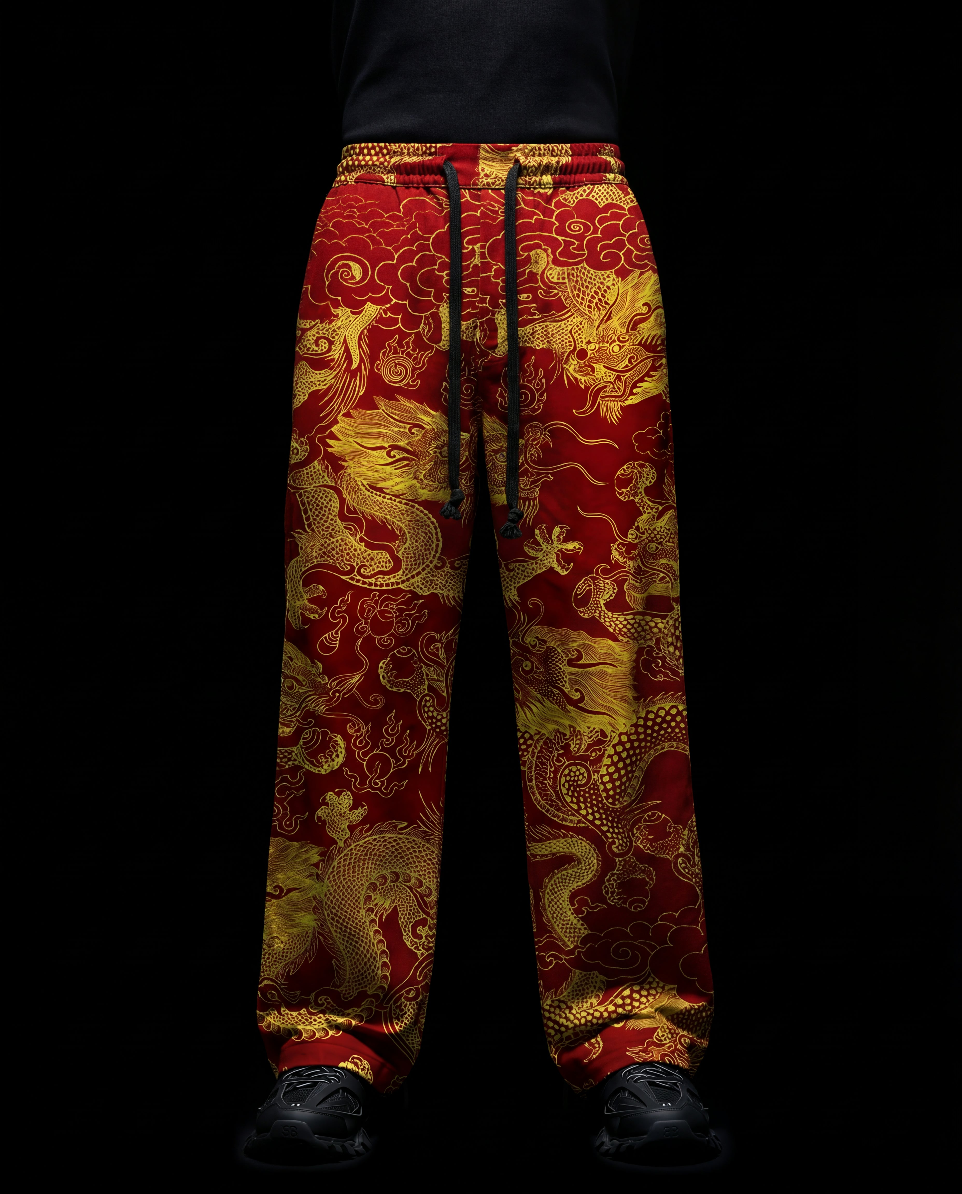 Imperial Dragon Printed Baggy Pants
