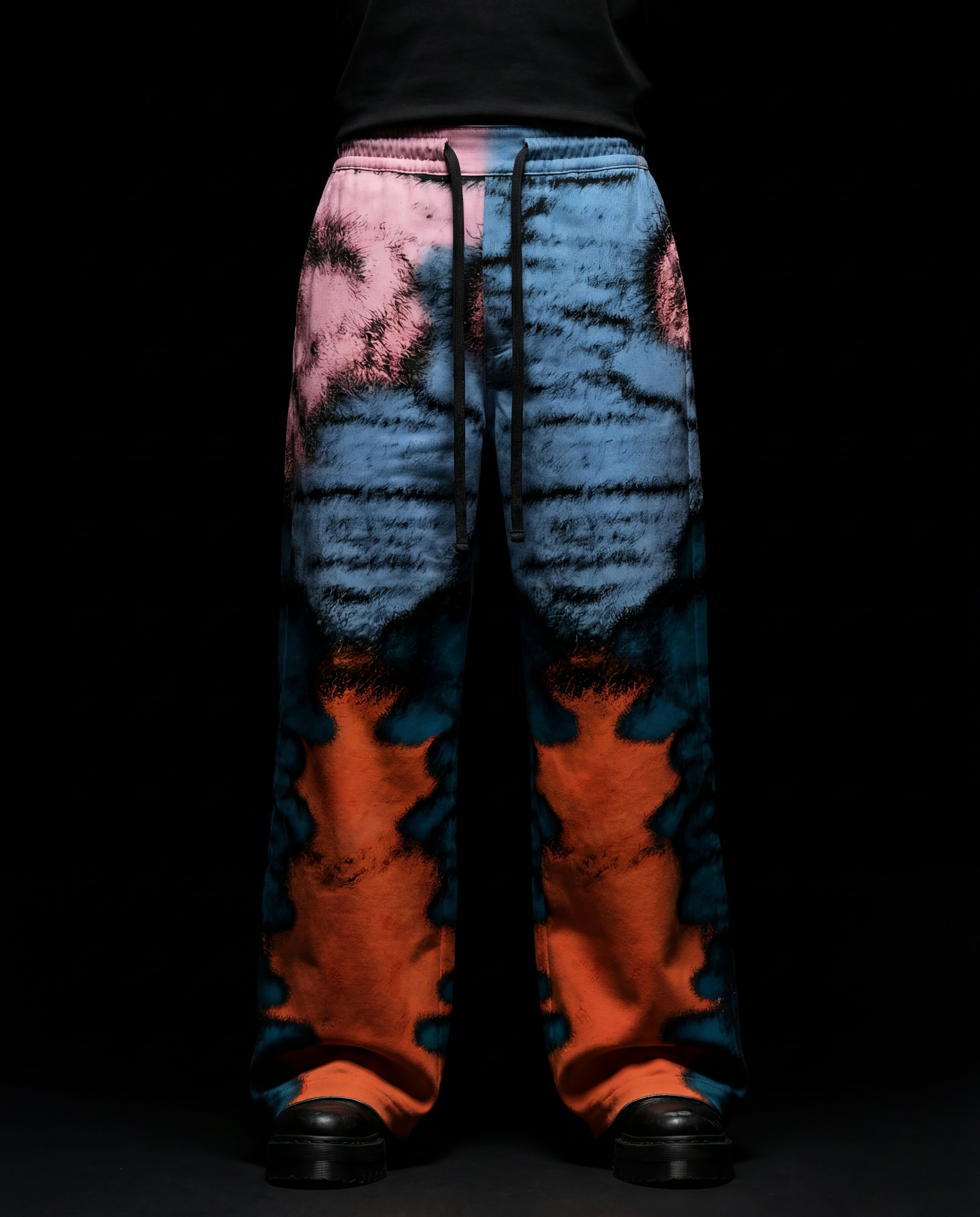 Azure Ember Abstract Printed Baggy Pants