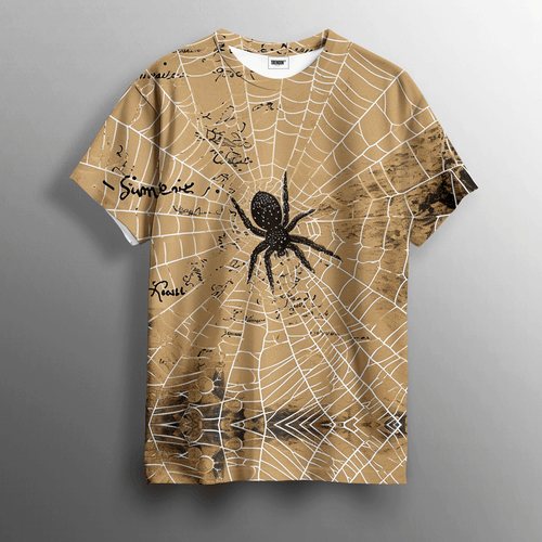 Spider Secrets Printed Tee for Bold and Mysterious Streetwear