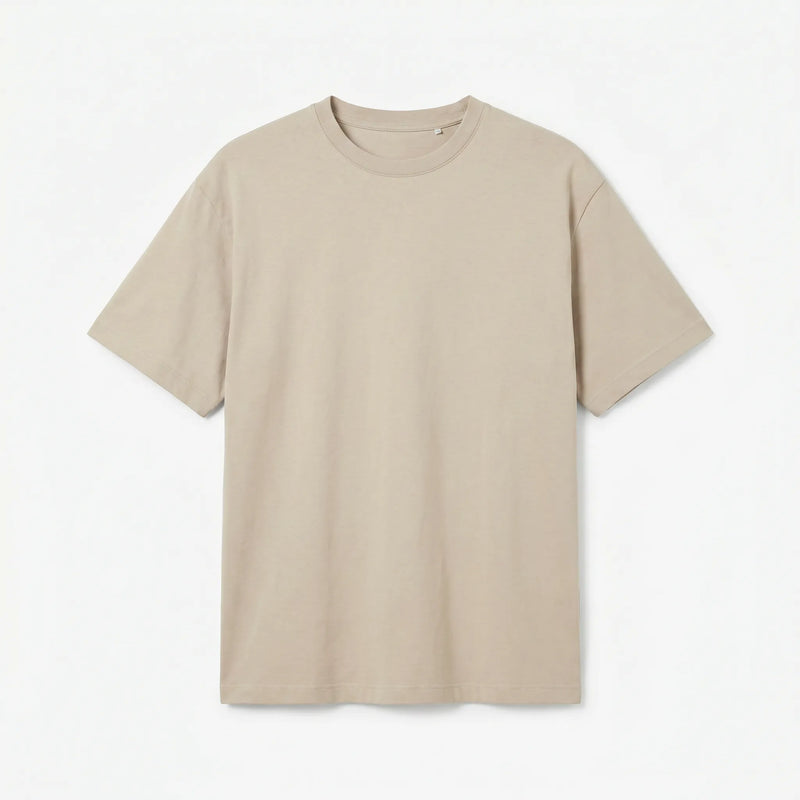 Premium Cotton Relaxed T-Shirt Beige