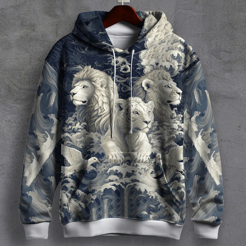 Throne of Waves Printed Hoodie