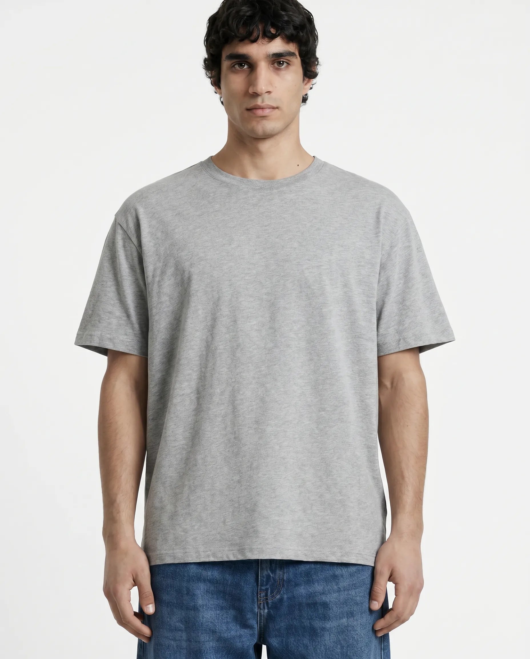 Premium Cotton Relaxed T-Shirt Grey CLAZZEY