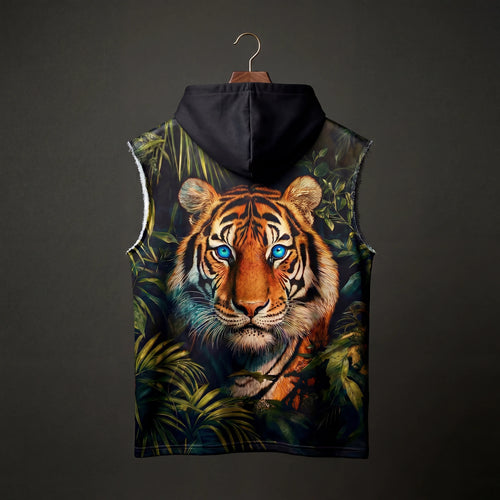 Jungle Eyes Oversized sleeveless Hoodie